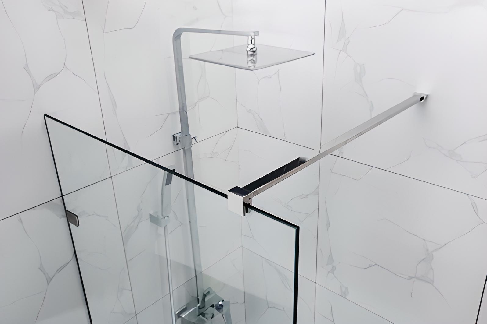 COVEY FRAMELESS WALK IN SINGLE PANEL SHOWER SCREEN CHROME