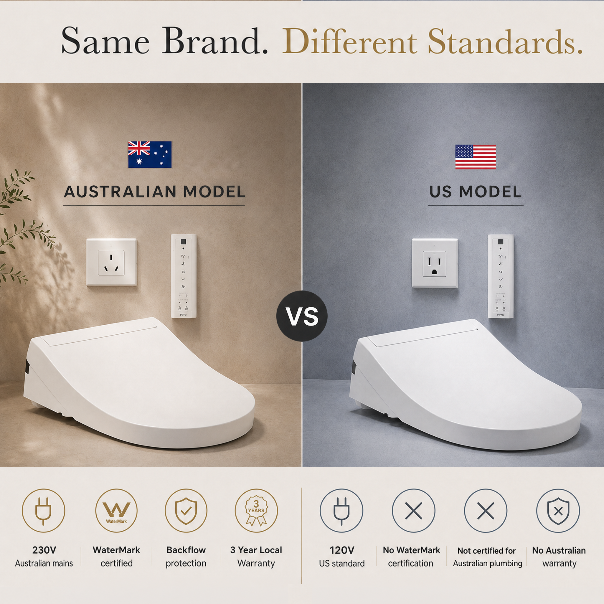 TOTO Washlet: Australia vs US Models Compared