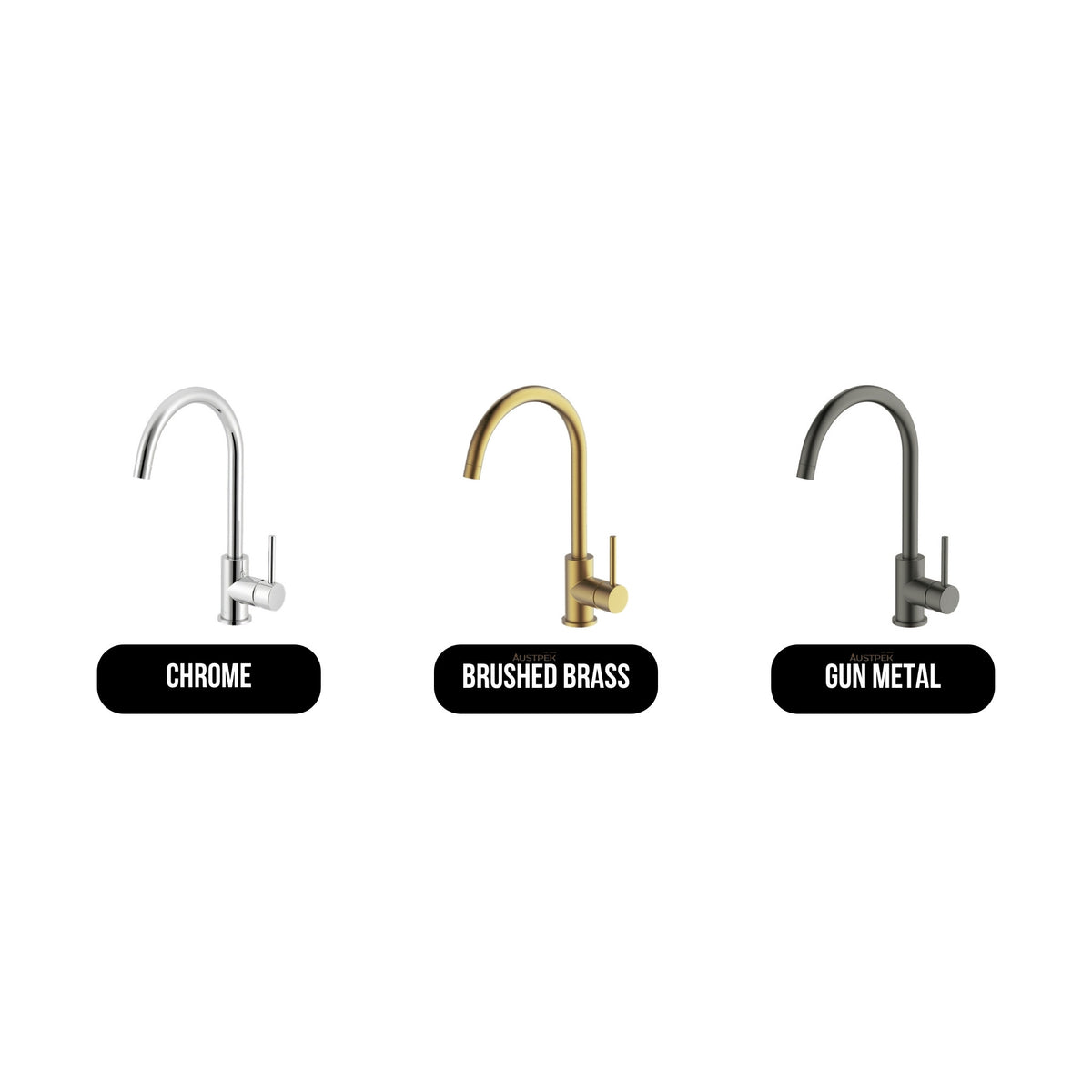 GARETH ASHTON LUCIA GOOSE SIDELEVER MIXER - available finishes (Brushed Brass, Chrome, Gun Metal)