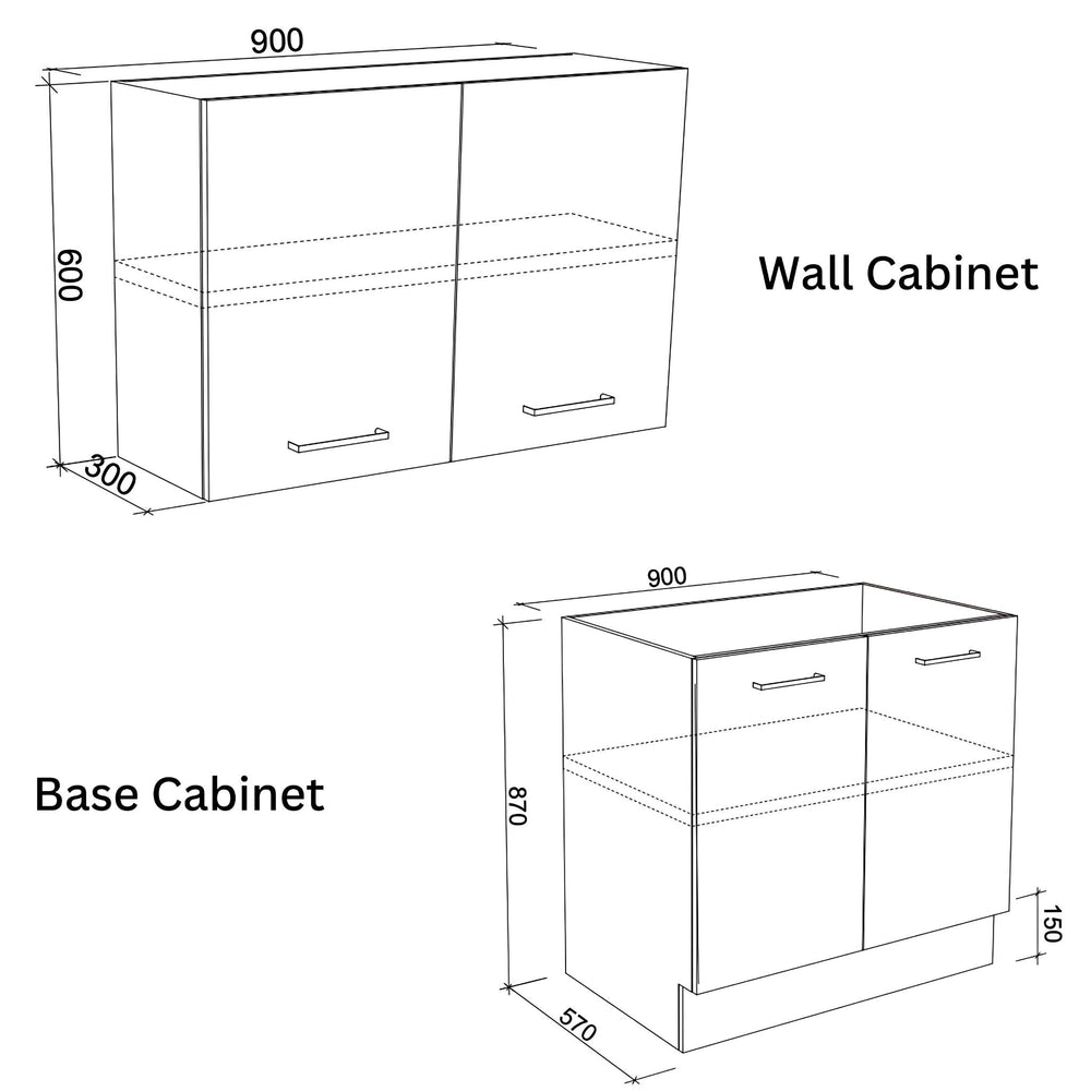 TIMBERLINE CUSTOM 915MM LAUNDRY AND WALL CABINET PACKAGE
