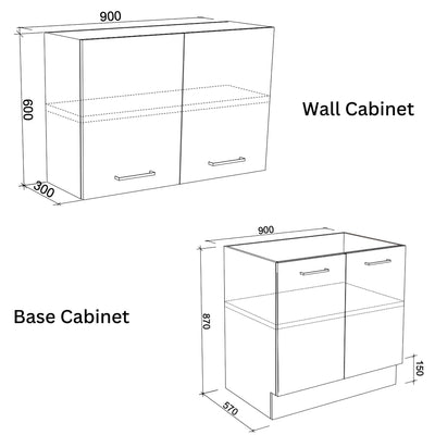 TIMBERLINE CUSTOM 915MM LAUNDRY AND WALL CABINET PACKAGE
