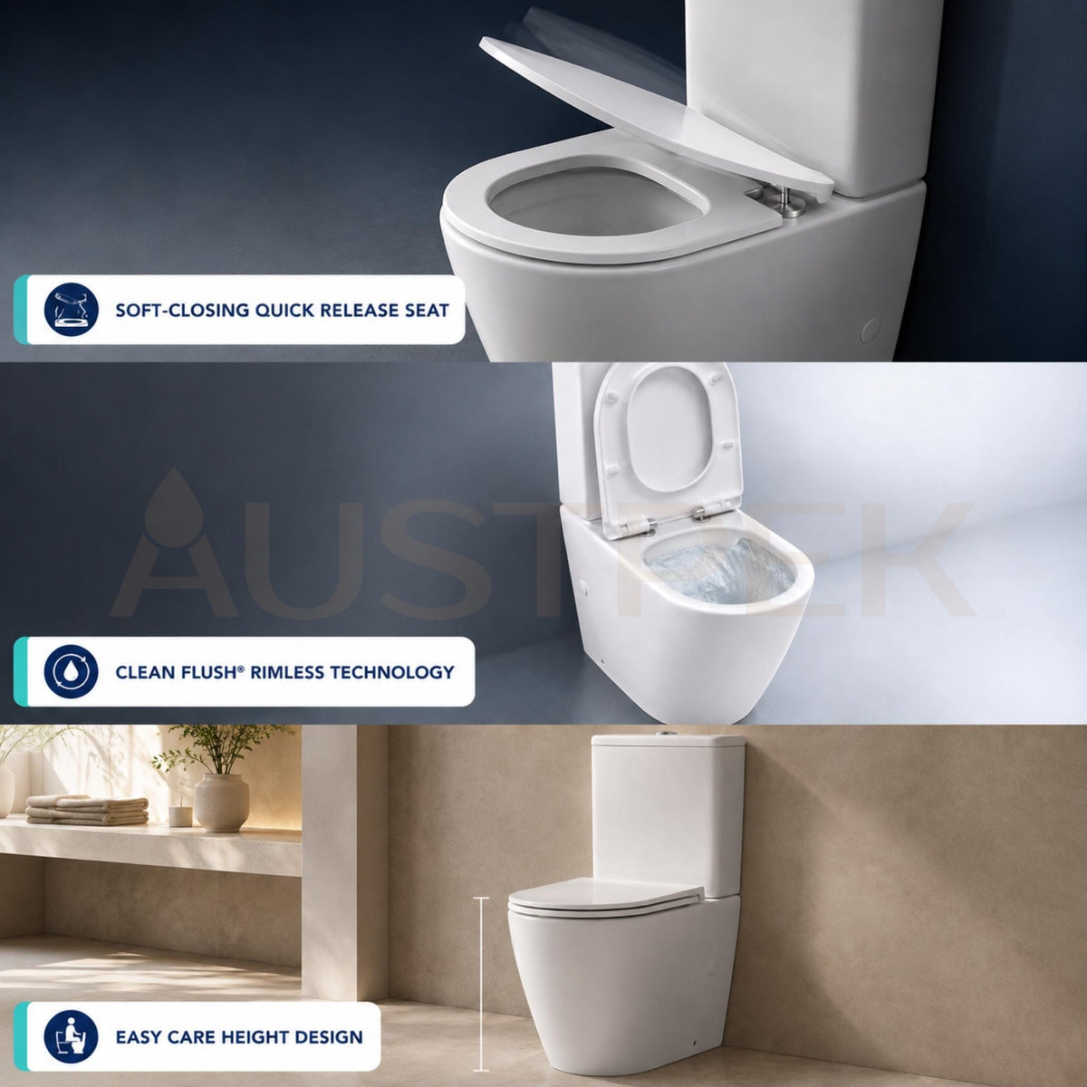 SEIMA ARKO RIMLESS CLOSE COUPLED TOILET SUITE MATTE WHITE