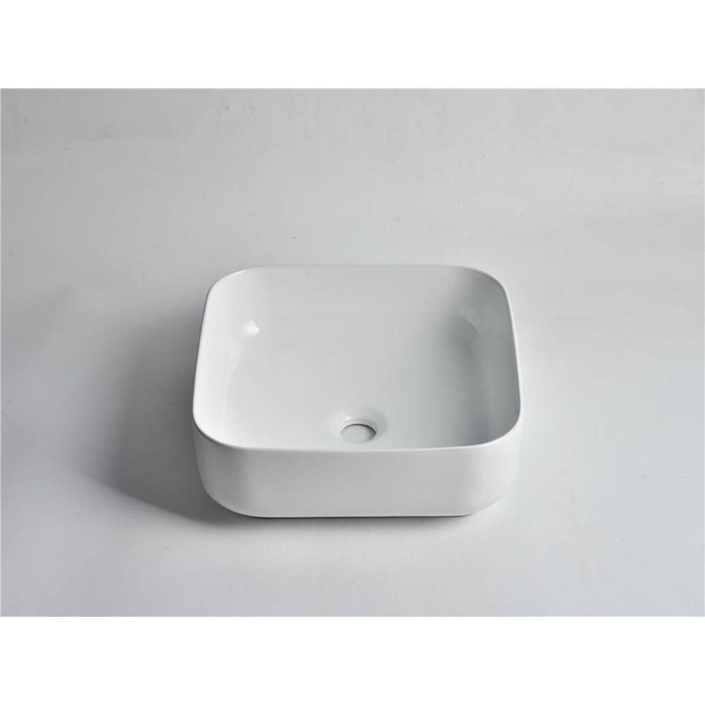 CLAYA SQUARE ABOVE COUNTER BASIN GLOSS WHITE 380MM