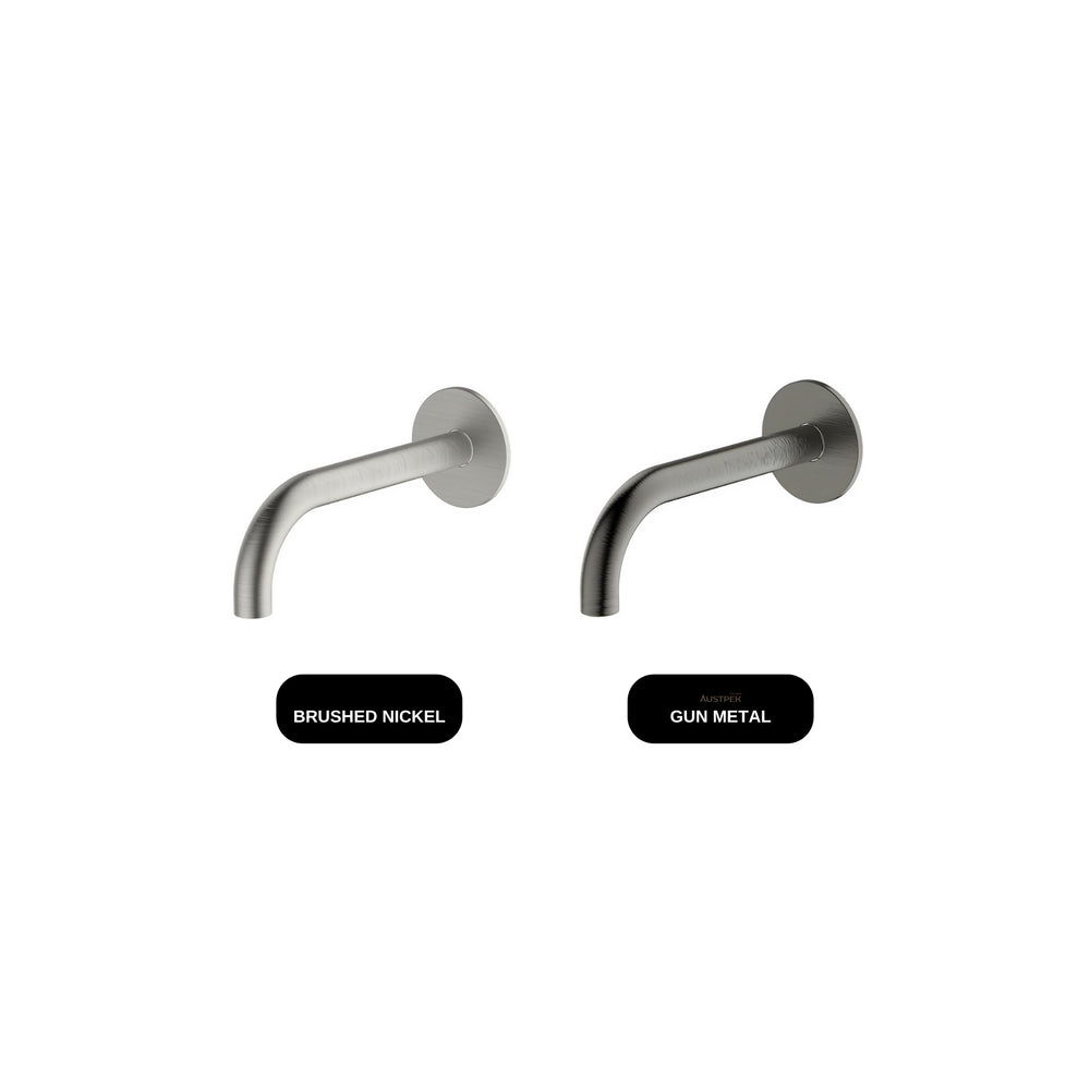 GARETH ASHTON POCO CURVED BASIN / BATH SPOUT 220MM - available finishes (Brushed Nickel, Gun Metal)