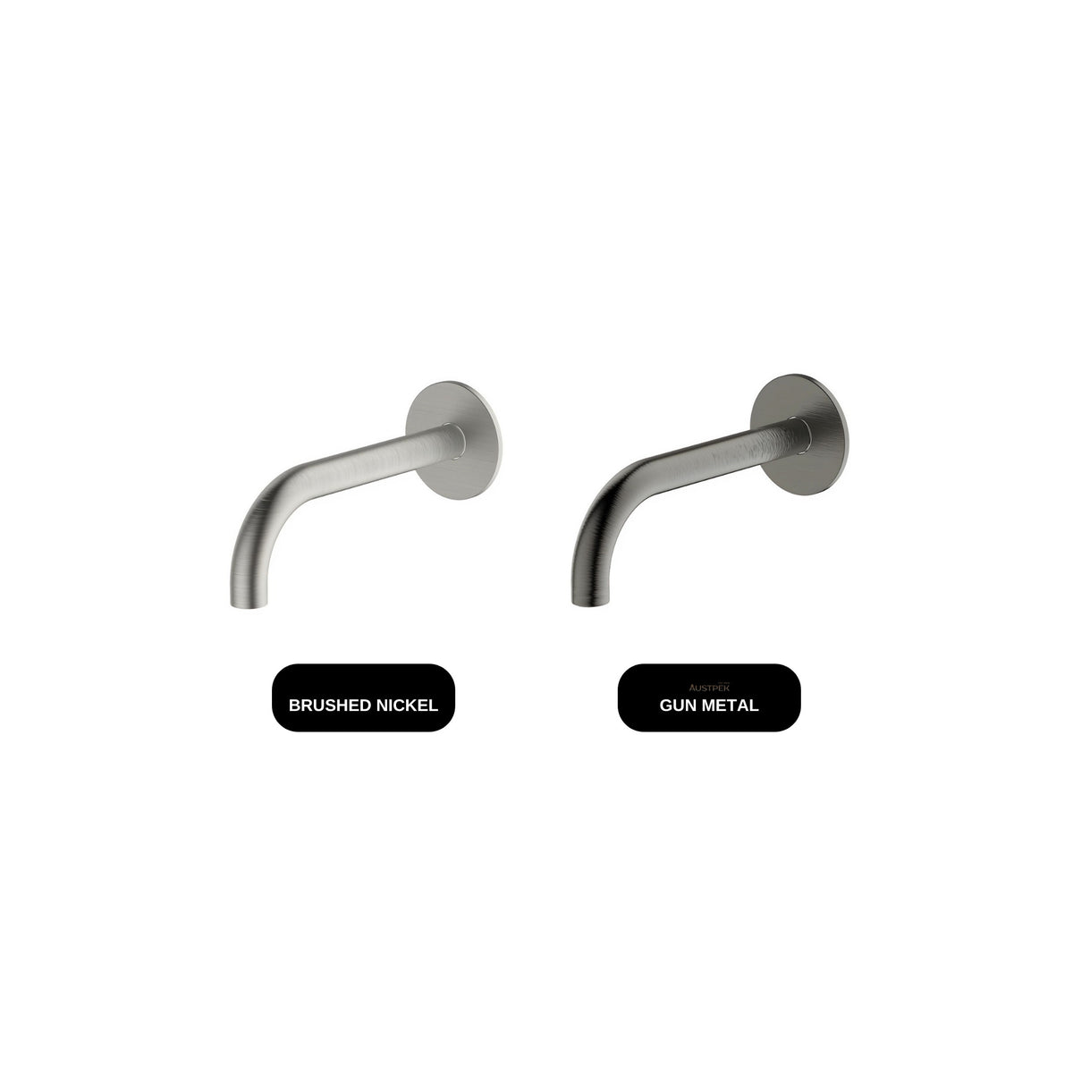 GARETH ASHTON POCO CURVED BASIN / BATH SPOUT 220MM - available finishes (Brushed Nickel, Gun Metal)