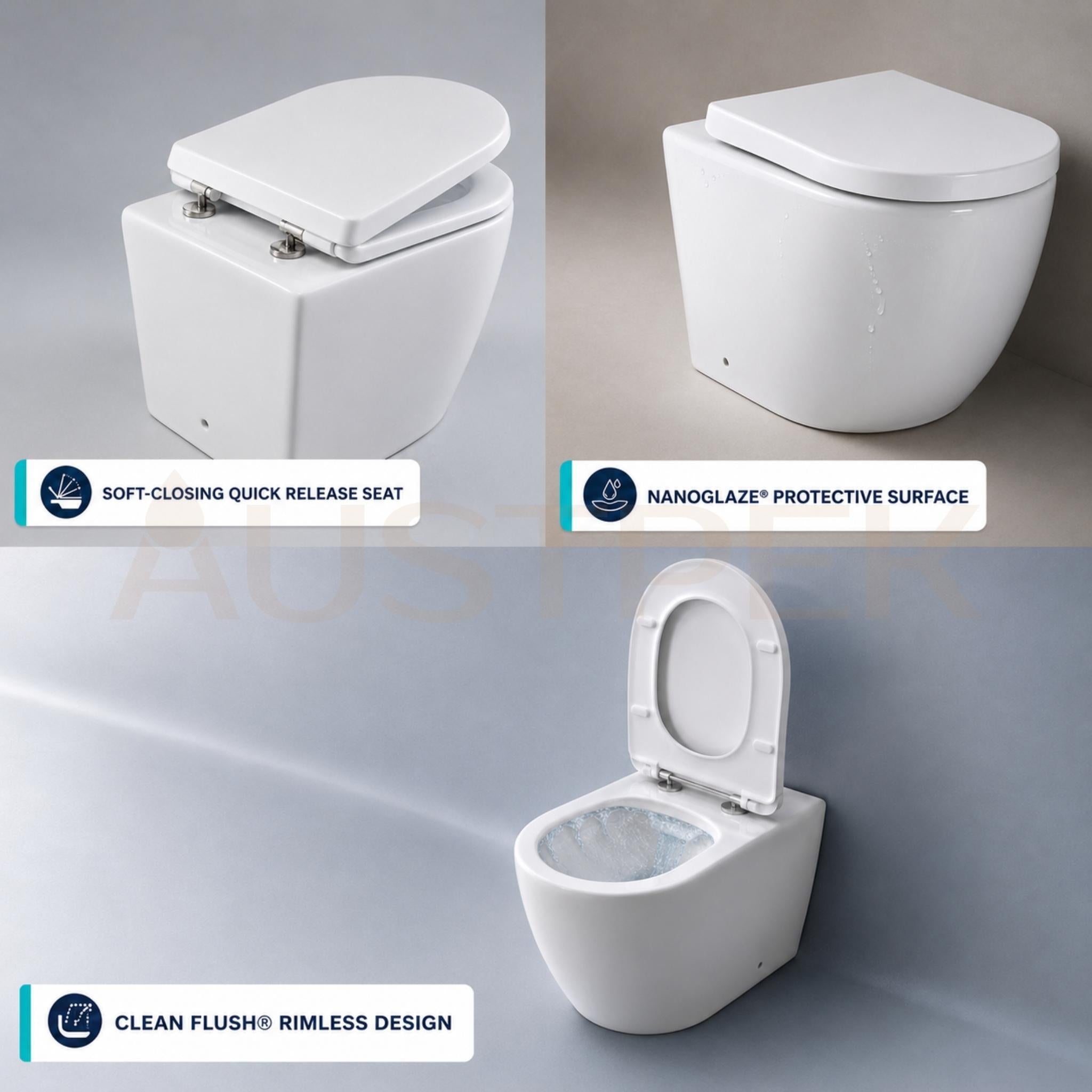 SEIMA ARKO RIMLESS WALL FACED TOILET GLOSS WHITE