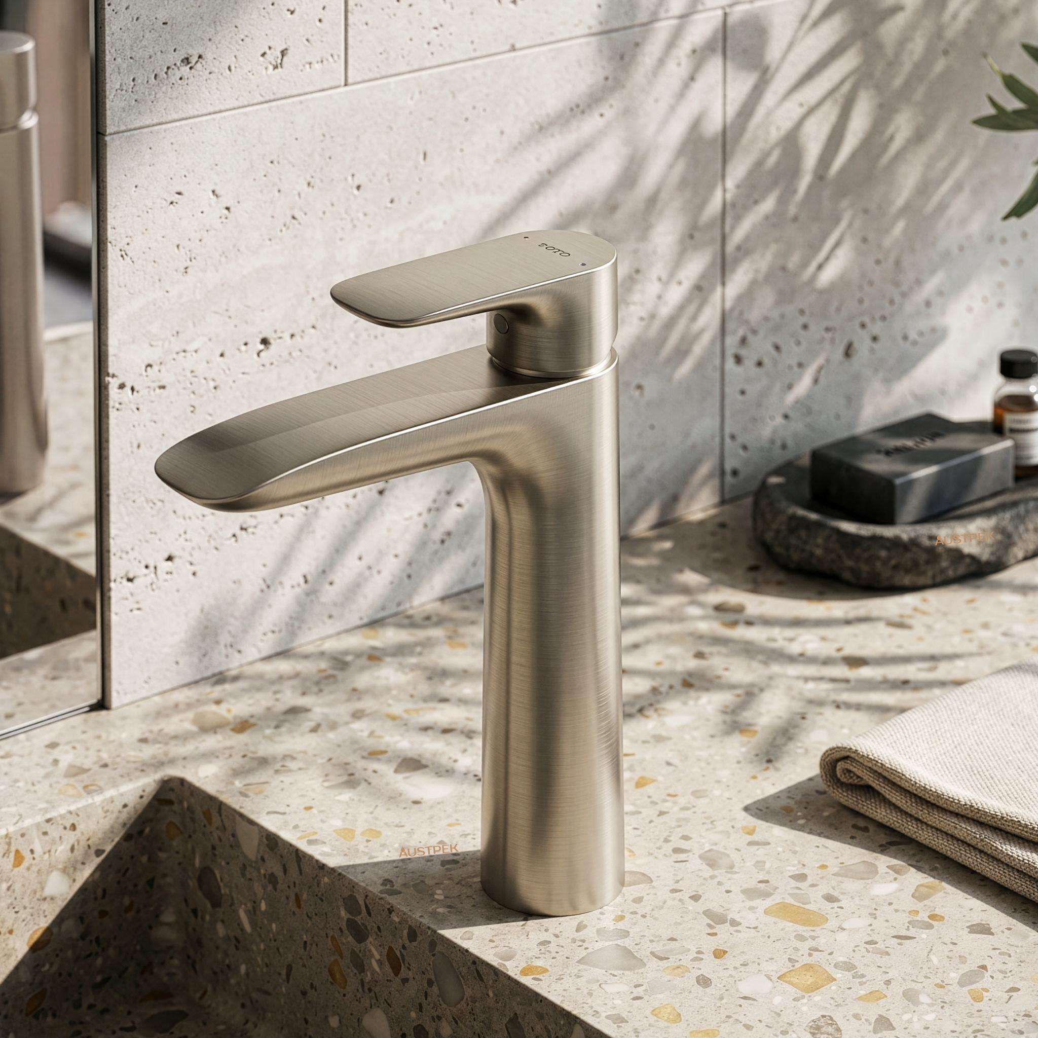 TOTO GA SEMI TALL BASIN MIXER 209MM BRUSHED NICKEL