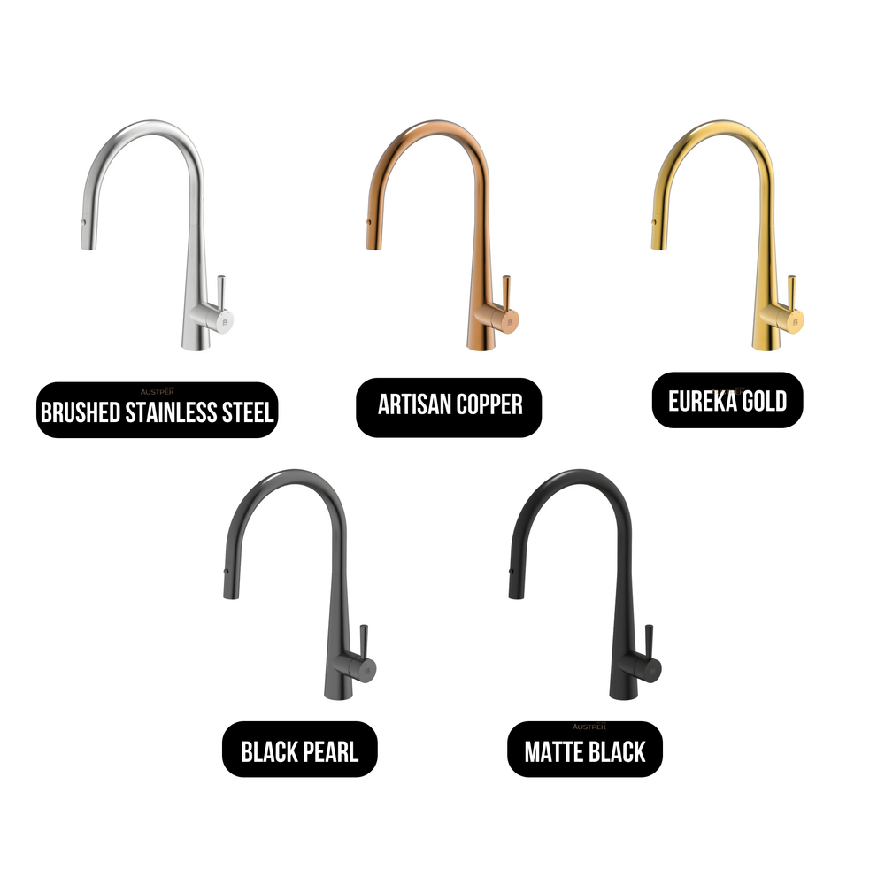 GARETH ASHTON 304 Grade Gooseneck Pull-Out Sink Mixer available finishes
