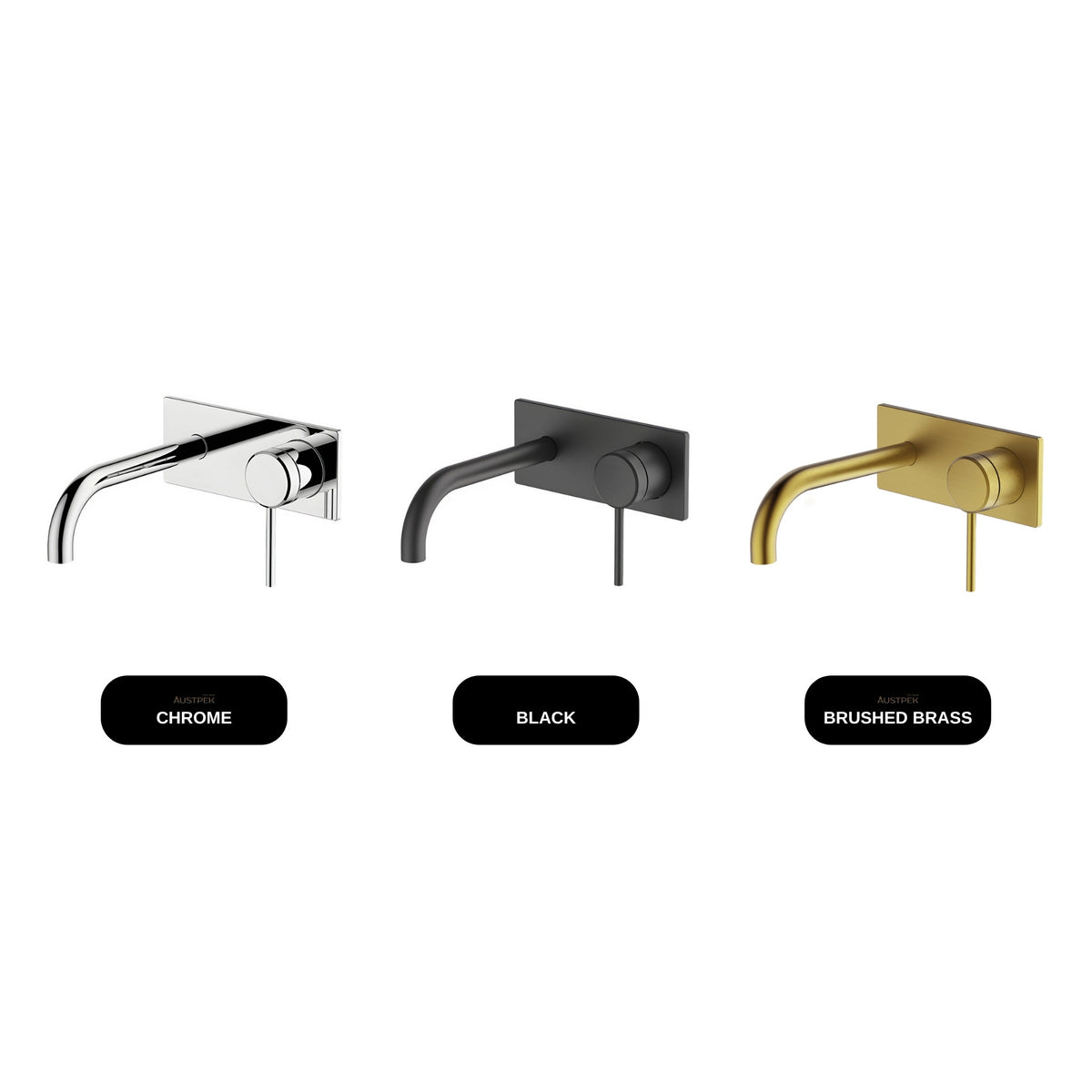 GARETH ASHTON POCO WALL BASIN / BATH MIXER SET 220MM - available finishes (Black, Brushed Brass, Chrome)