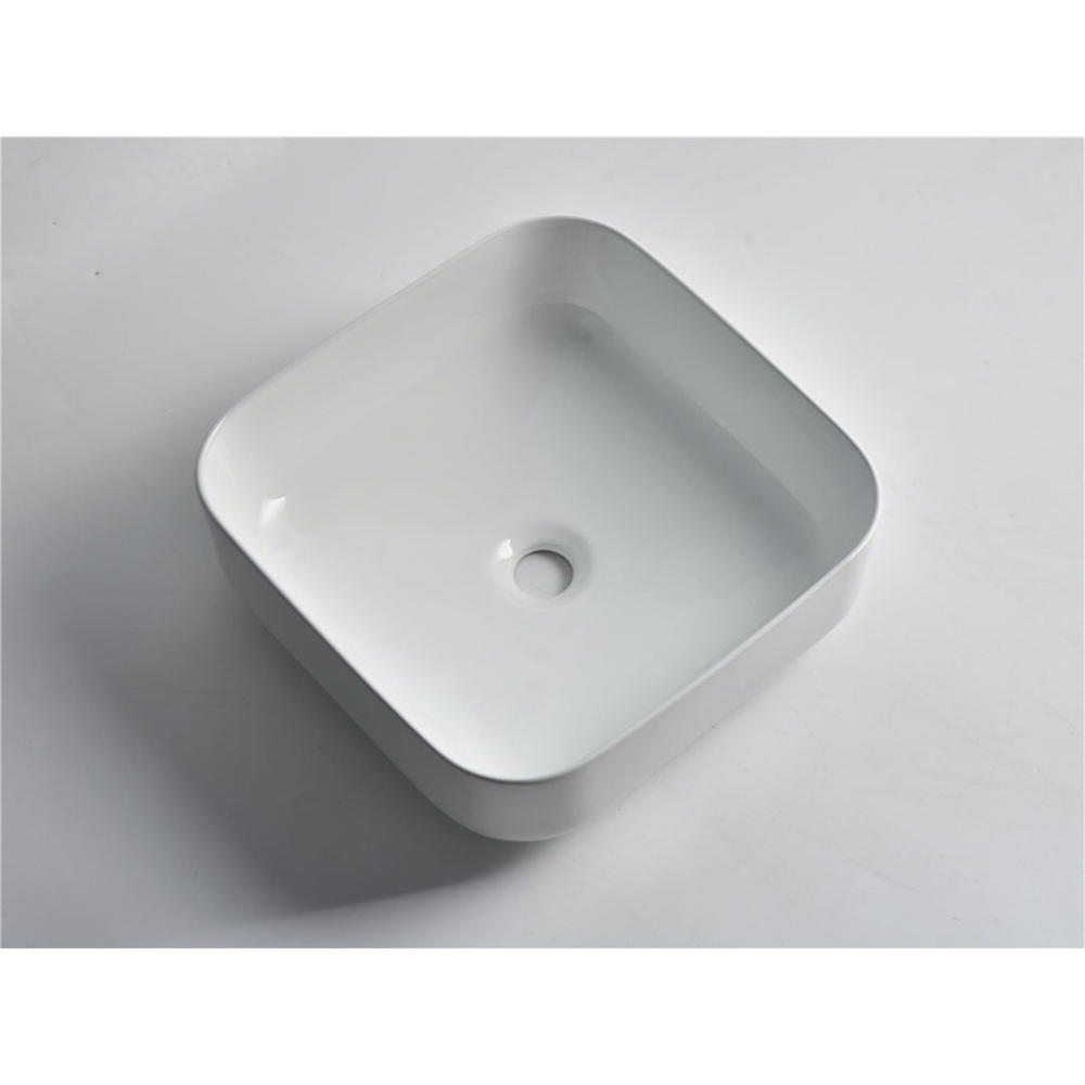 CLAYA SQUARE ABOVE COUNTER BASIN GLOSS WHITE 380MM