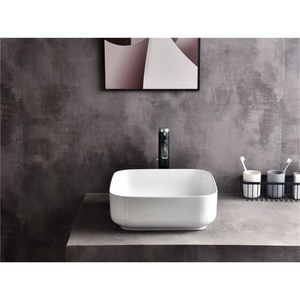 CLAYA SQUARE ABOVE COUNTER BASIN GLOSS WHITE 380MM