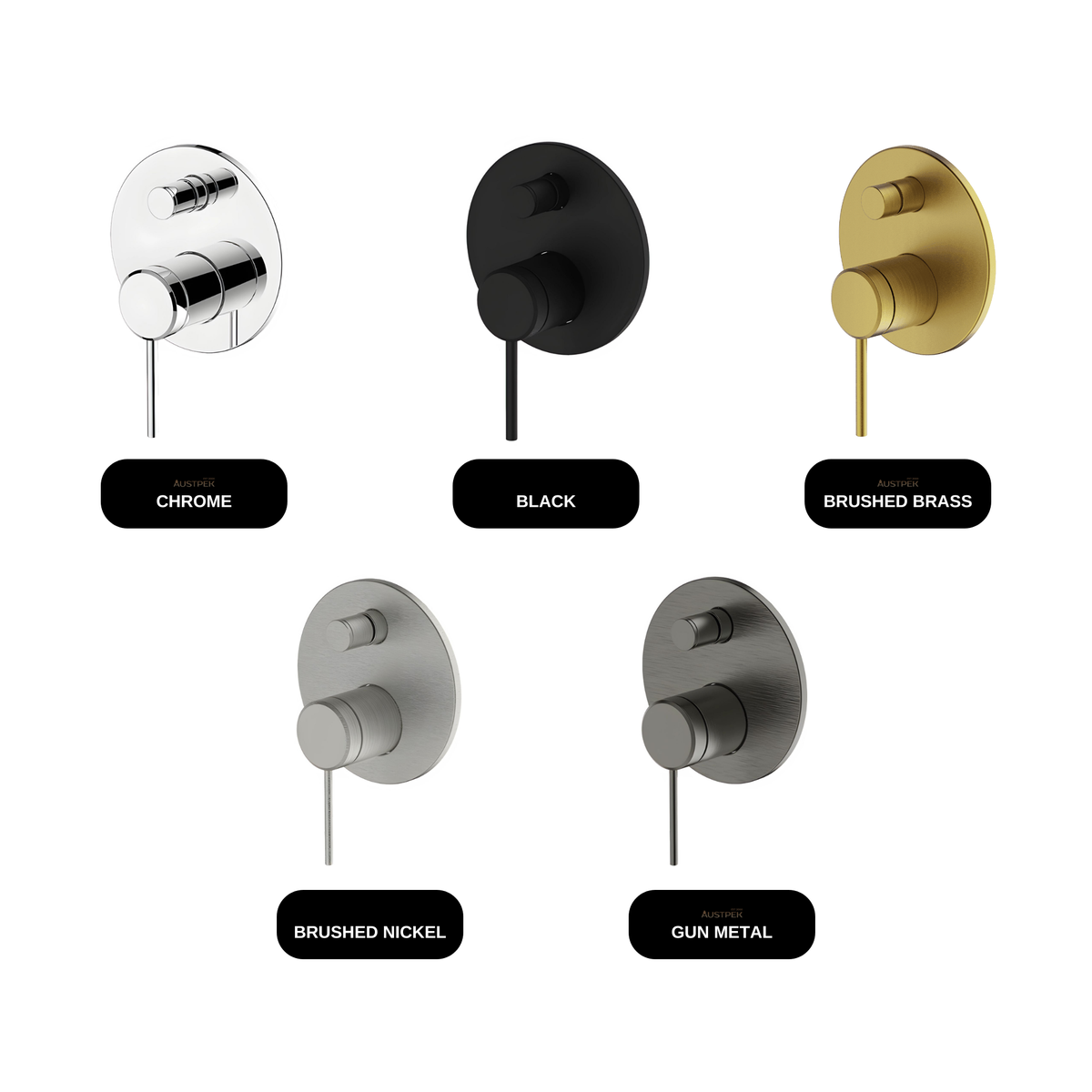ABEY Poco Complete Wall Mixer with Diverter available finishes