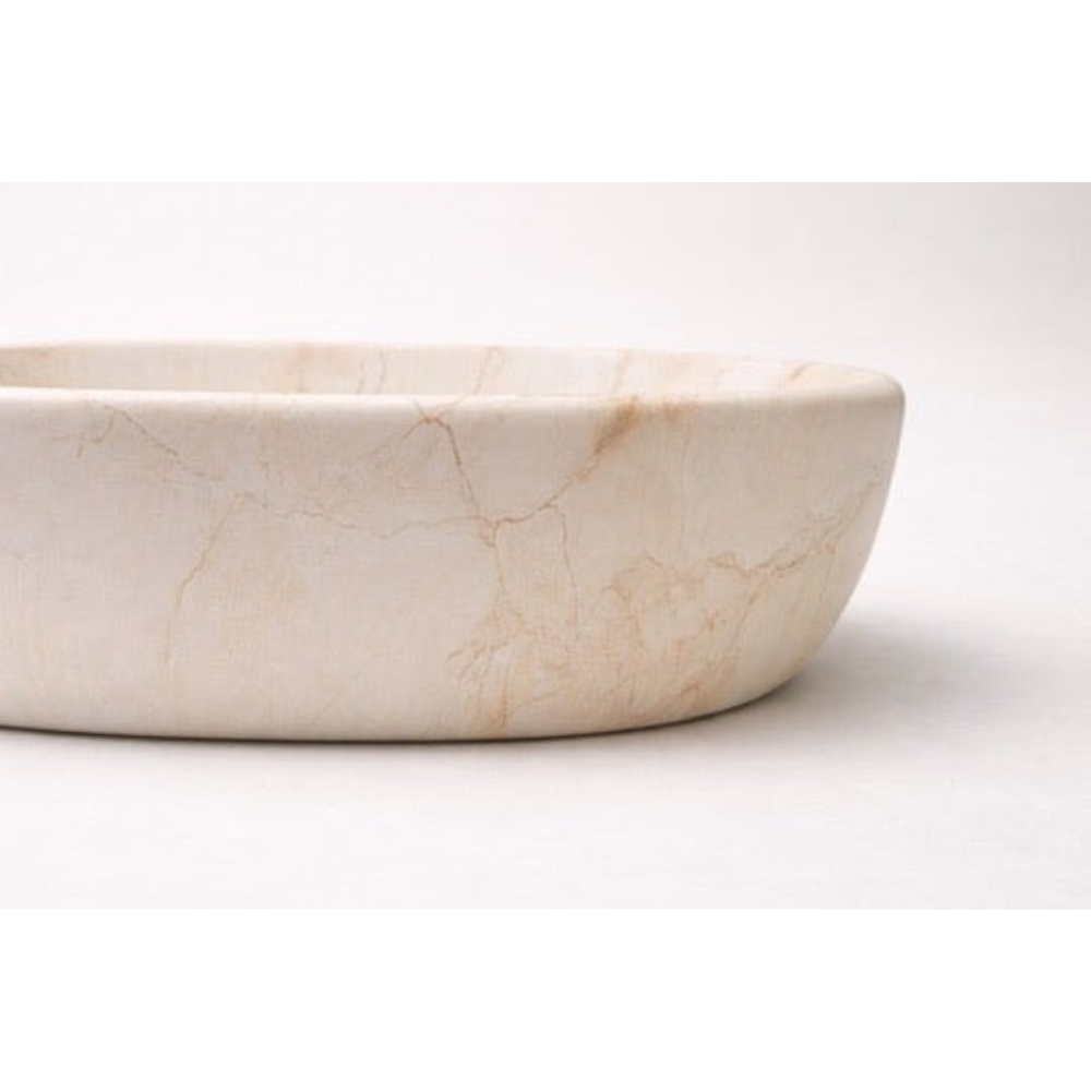 CLAYA OVAL ABOVE COUNTER BASIN MATTE BEIGE STONE MARBLE LOOK 485MM