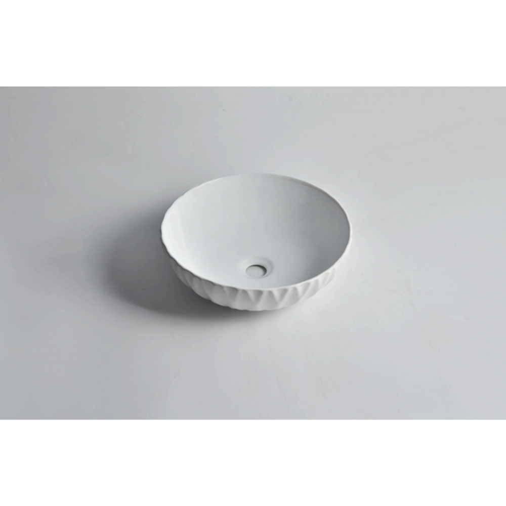 CLAYA RUBY ROUND ABOVE COUNTER BASIN MATTE WHITE 395MM