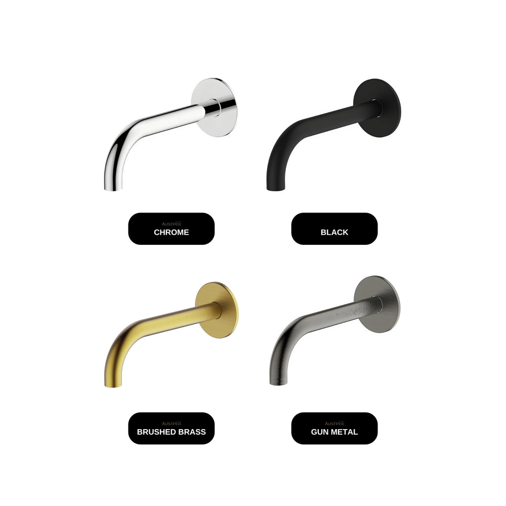 GARETH ASHTON POCO CURVED BASIN / BATH SPOUT 165MM - available finishes (Black, Brushed Brass, Chrome, Gun Metal)