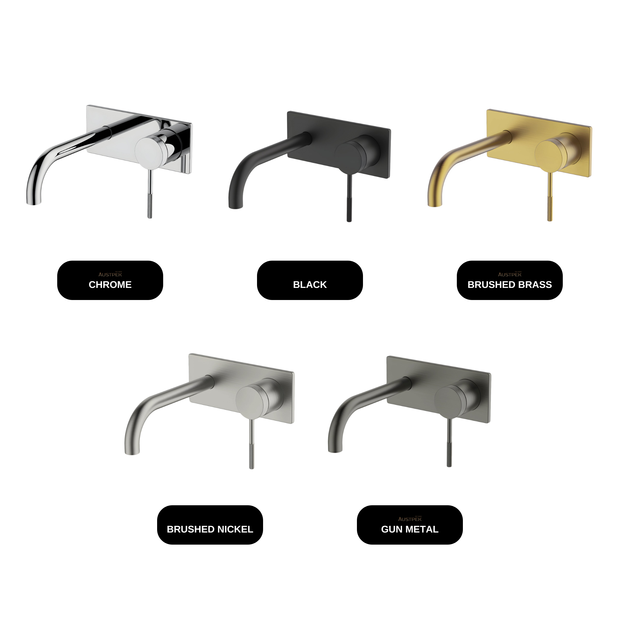 GARETH ASHTON Poco Knurled Wall Basin / Bath Mixer Set available finishes