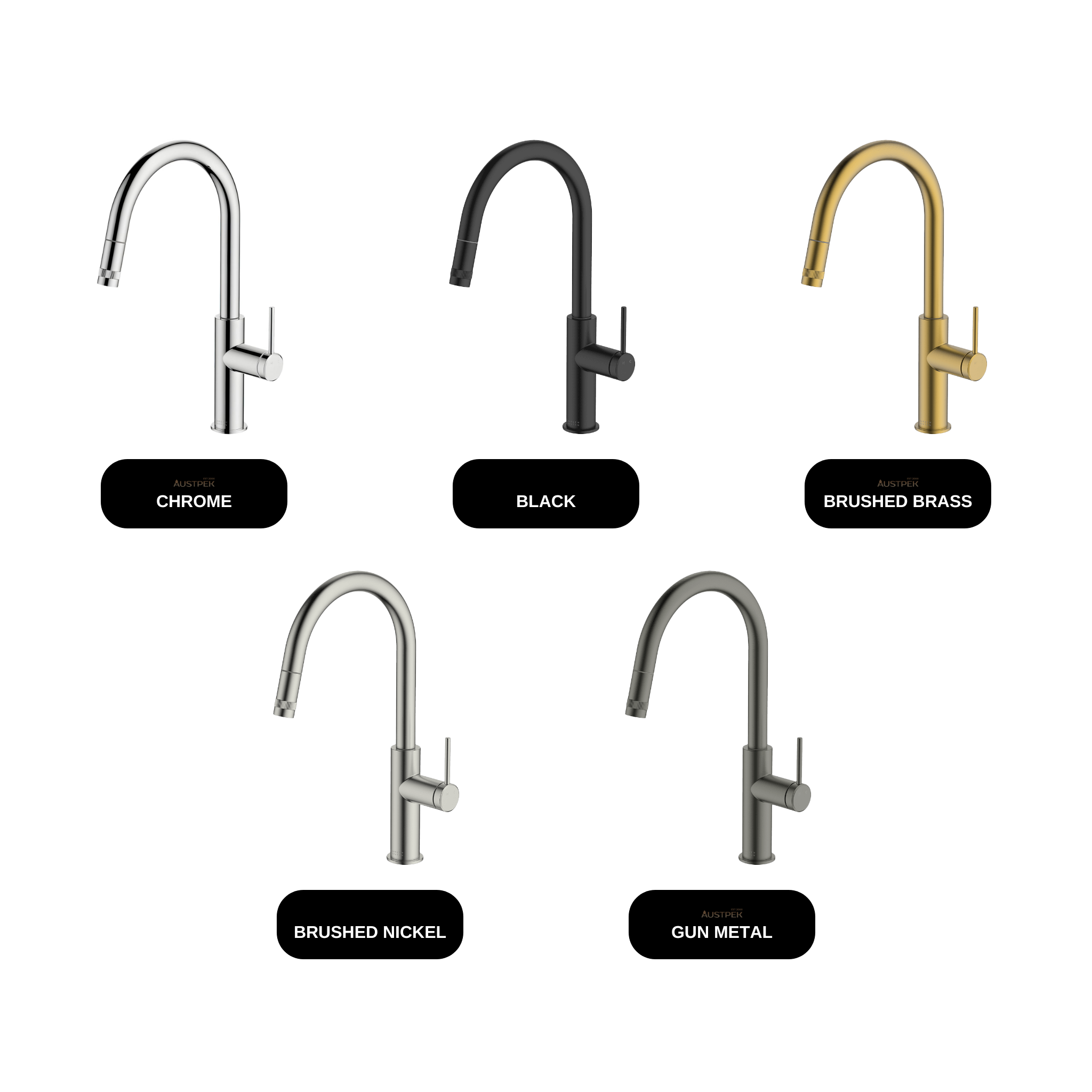 GARETH ASHTON Poco Pull-Out Sink Mixer available finishes