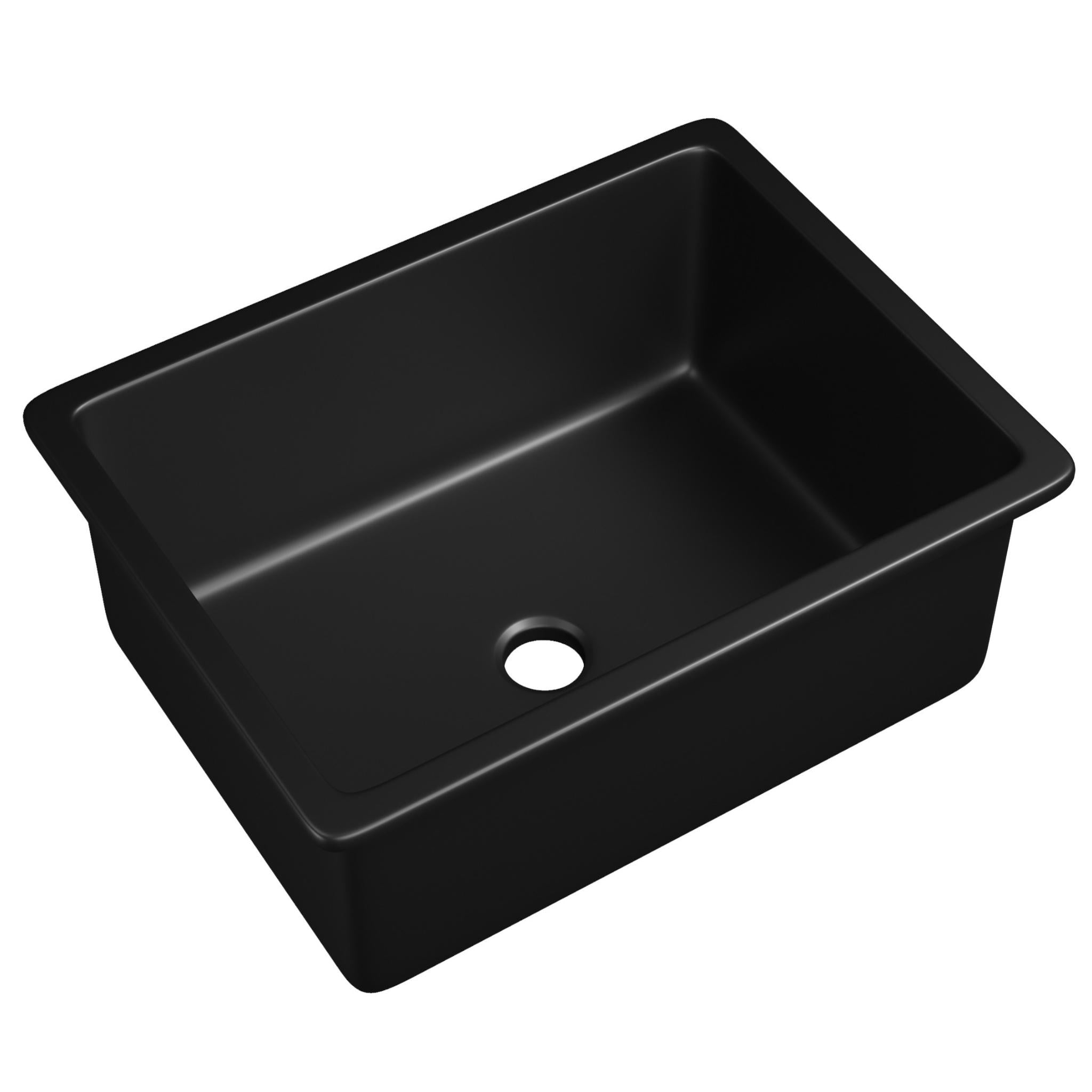 LUKKA PROCIDA INSET AND UNDERMOUNT FIRECLAY SINK MATTE BLACK 760MM