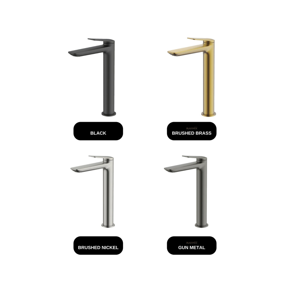 GARETH ASHTON VELA TALL BASIN MIXER - available finishes (Black, Brushed Brass, Brushed Nickel, Gun Metal)
