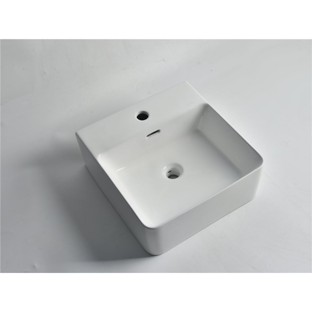 CLAYA SQUARE WALL HUNG BASIN GLOSS WHITE 420MM