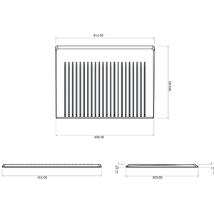 SCHOCK 629189 SILICONE DRAIN MAT TECHNICAL DRAWING WITH DIMENSIONS