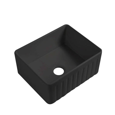 LUKKA ROCCIA FARMHOUSE BUTTLER FINE FIRECLAY SINK MATTE BLACK 610MM