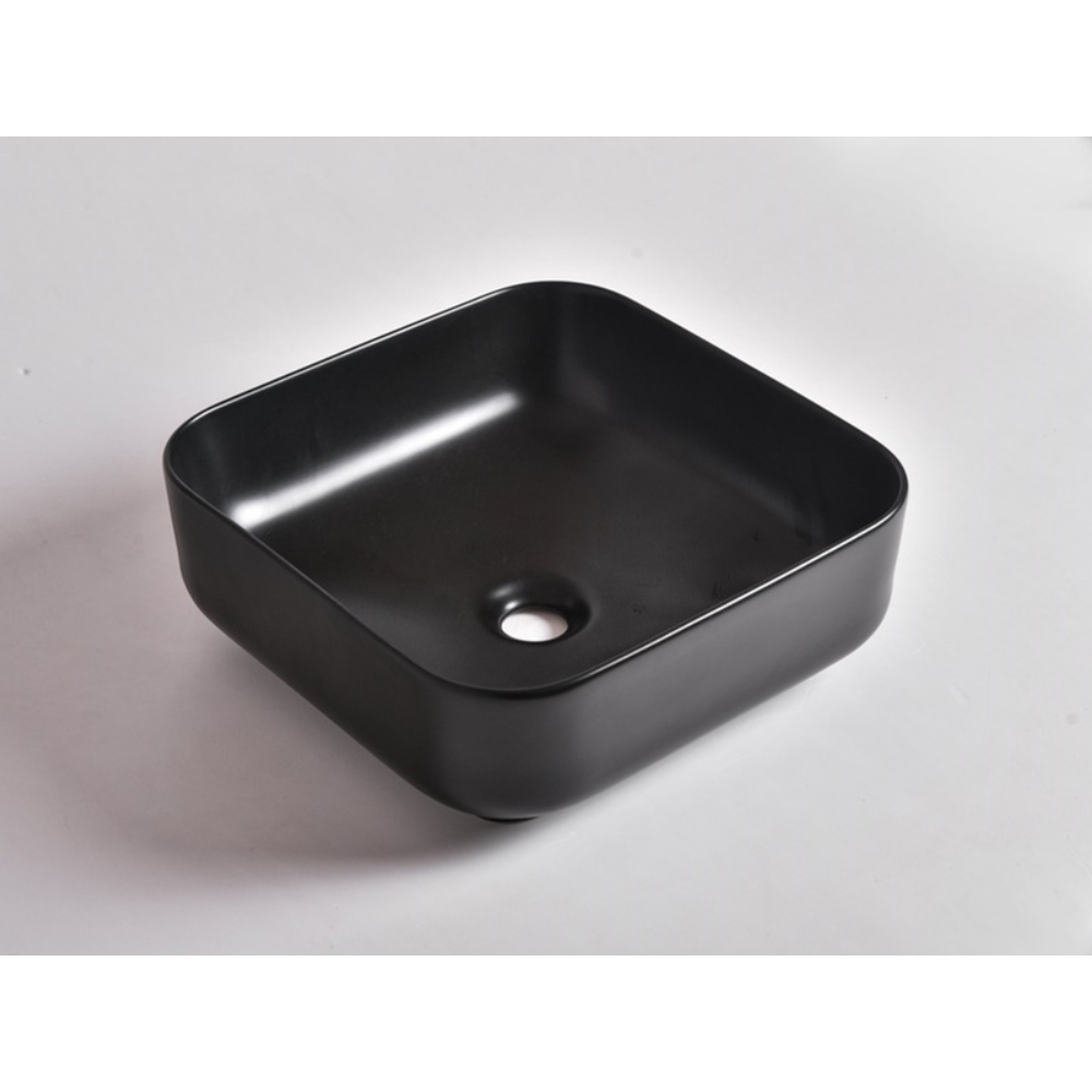 CLAYA SQUARE ABOVE COUNTER BASIN MATTE BLACK 380MM