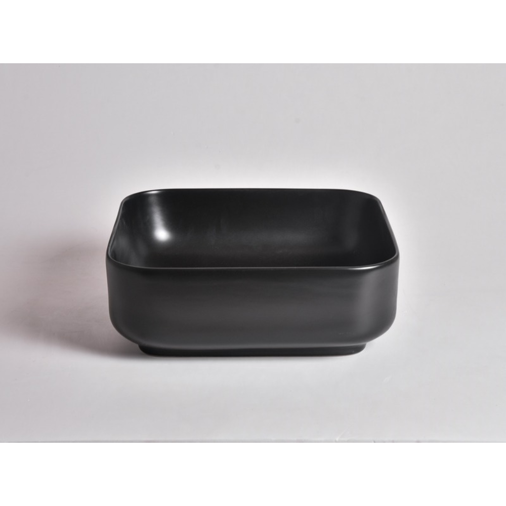 CLAYA SQUARE ABOVE COUNTER BASIN MATTE BLACK 380MM
