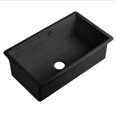 LUKKA VORONA INSET AND UNDERMOUNT FIRECLAY SINK MATTE BLACK 813MM