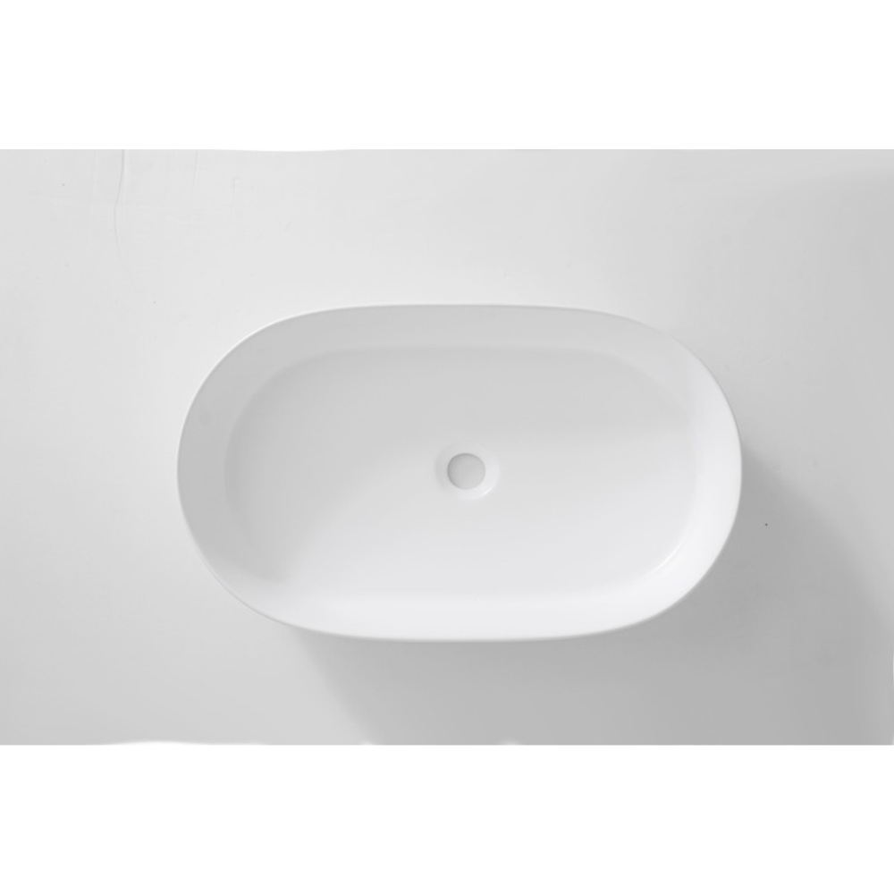 CLAYA PILL FLUTED ABOVE COUNTER BASIN MATTE WHITE 605MM