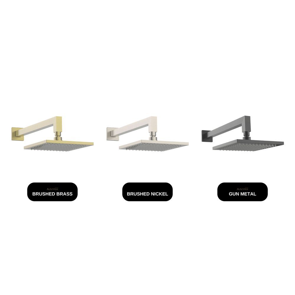 GARETH ASHTON Brass Square Horizontal Shower 200mm available finishes
