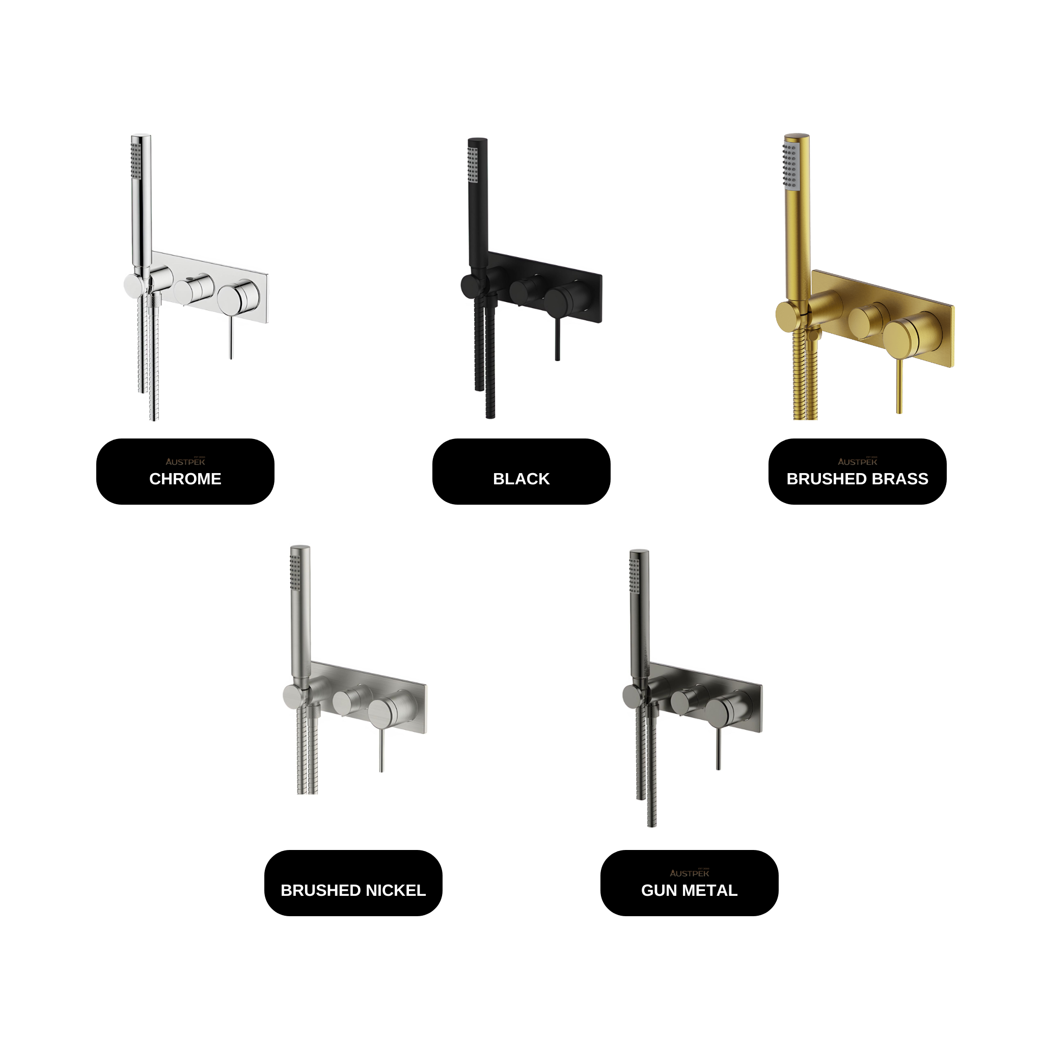 GARETH ASHTON Poco Wall Shower System Set available finishes