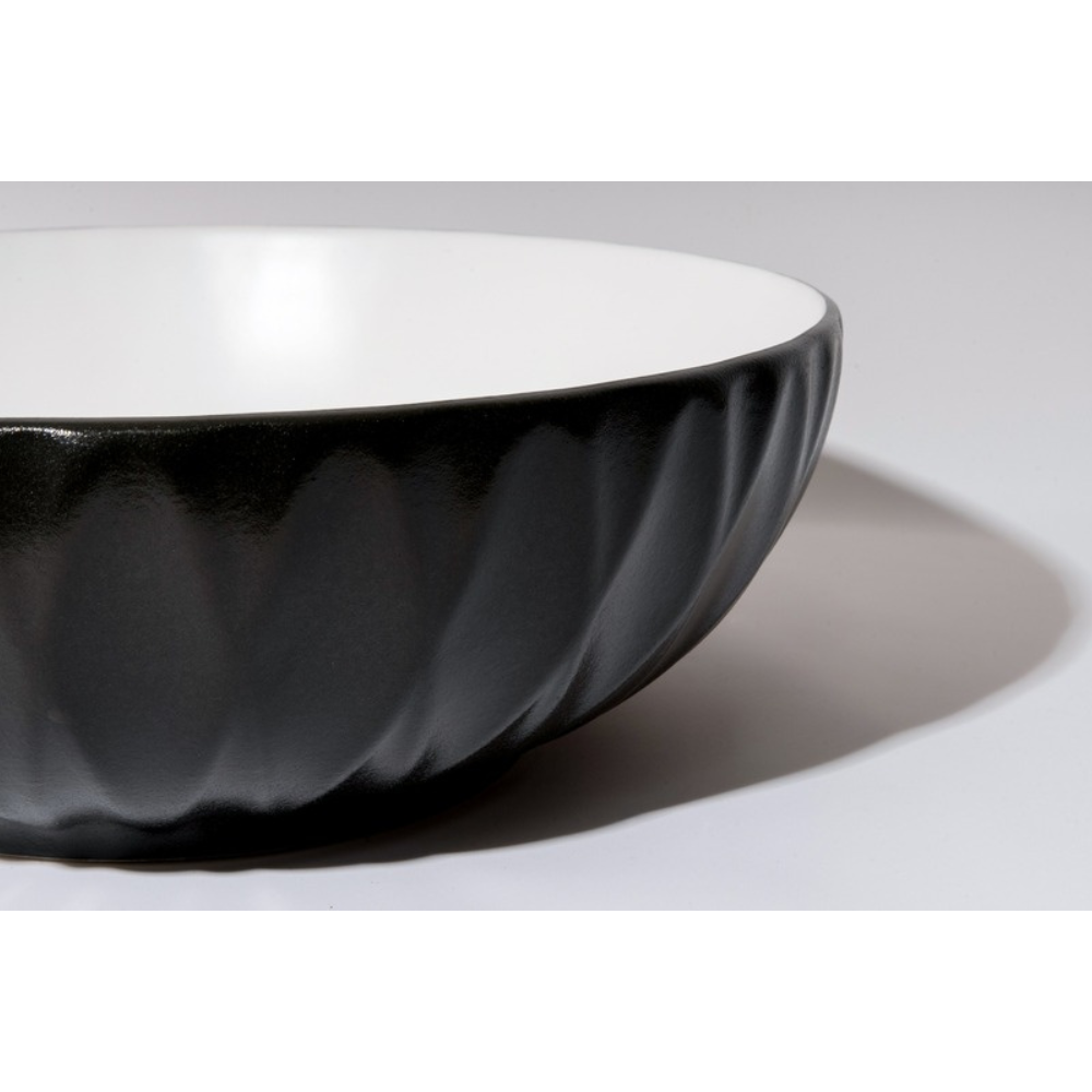 CLAYA POLAR RUBY ROUND ABOVE COUNTER BASIN TEXTURED MATTE BLACK 400MM