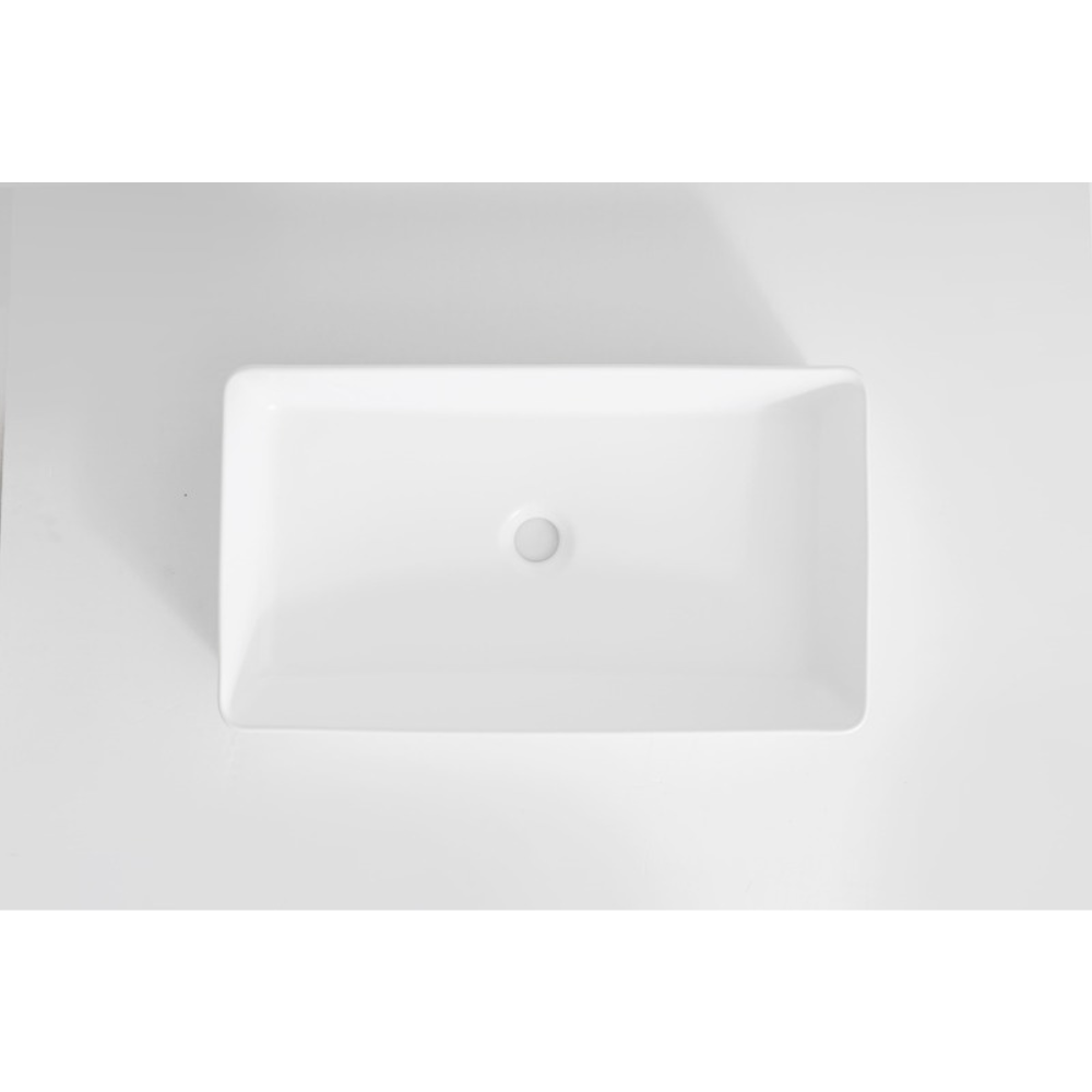 CLAYA RECTANGULAR FLUTED ABOVE COUNTER BASIN GLOSS WHITE 620MM
