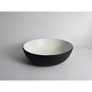 CLAYA POLAR WAVY ROUND ABOVE COUNTER BASIN TEXTURED MATTE BLACK 400MM