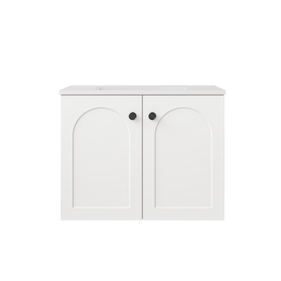 LUKKA CHESTER FEDERATION MATTE WHITE 600MM SINGLE BOWL WALL HUNG VANITY