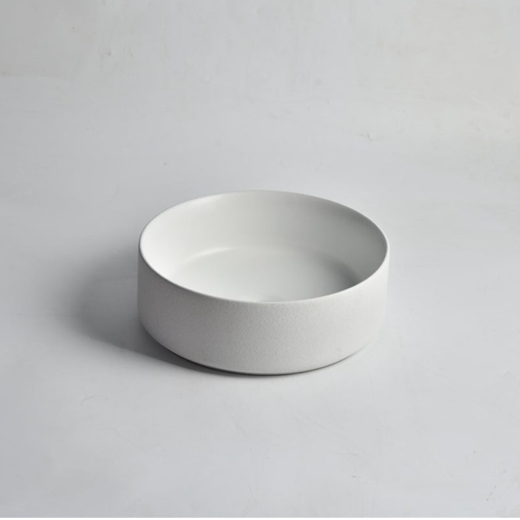 CLAYA POLAR LUNA ROUND ABOVE COUNTER BASIN TEXTURED MATTE WHITE 360MM