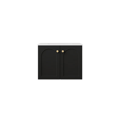 LUKKA CHESTER FEDERATION MATTE BLACK 600MM SINGLE BOWL WALL HUNG VANITY