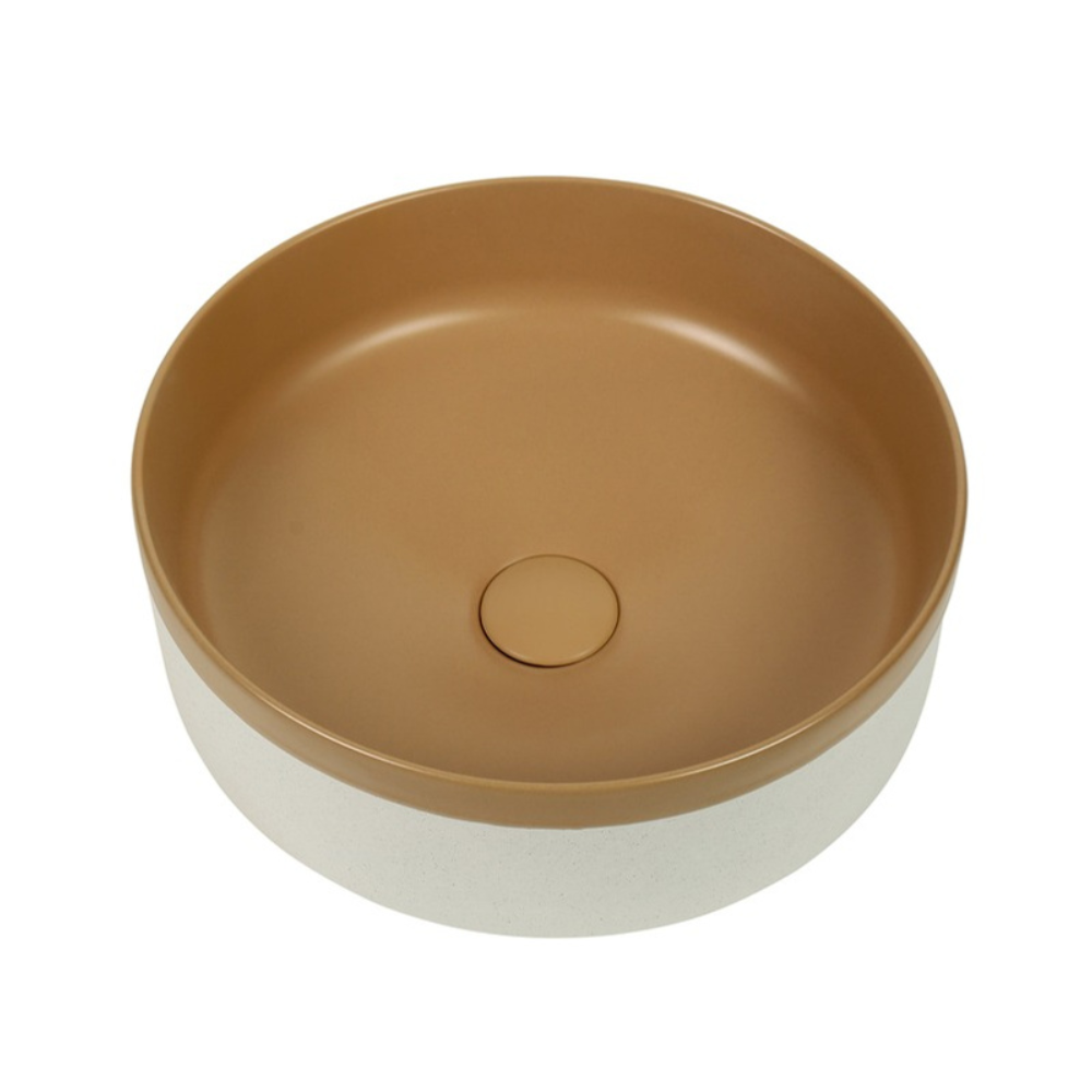 CLAYA COLOUR PLUS ROUND ABOVE COUNTER BASIN LIGHT BROWN 370MM