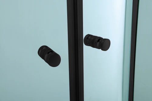 COVEY WALL TO WALL SEMI-FRAMED CURVED SLIDING SHOWER SCREEN BLACK