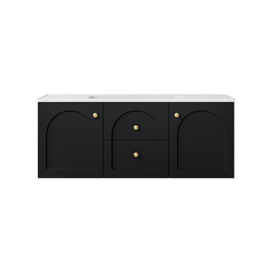 LUKKA CHESTER FEDERATION MATTE BLACK 1200MM SINGLE BOWL WALL HUNG VANITY