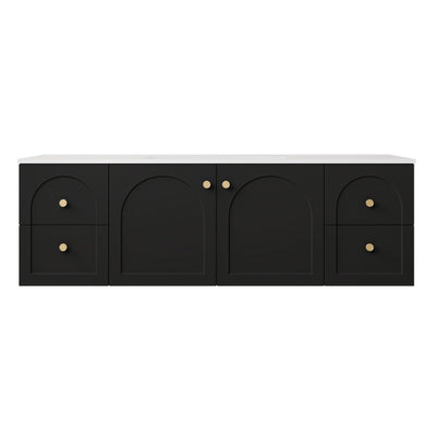 LUKKA CHESTER FEDERATION MATTE BLACK 1500MM DOUBLE BOWL WALL HUNG VANITY
