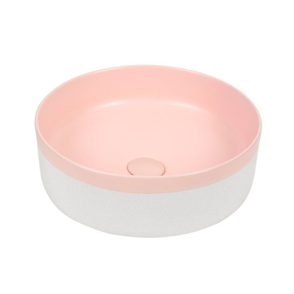 CLAYA COLOUR PLUS ROUND ABOVE COUNTER BASIN MATTE PINK 370MM