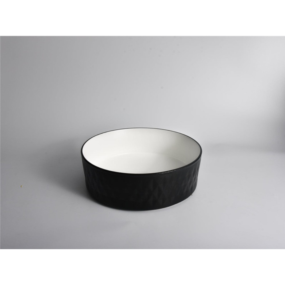 CLAYA POLAR DIAMOND ROUND ABOVE COUNTER BASIN TEXTURED MATTE BLACK 360MM