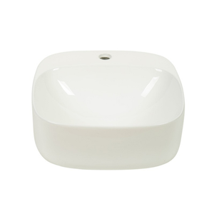CLAYA LUNO SQUARE WALL HUNG BASIN GLOSS WHITE 420MM