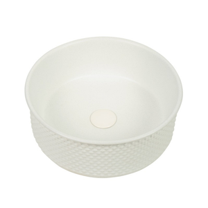 CLAYA POLAR TESSINA ROUND ABOVE COUNTER BASIN TEXTURED MATTE WHITE 385MM