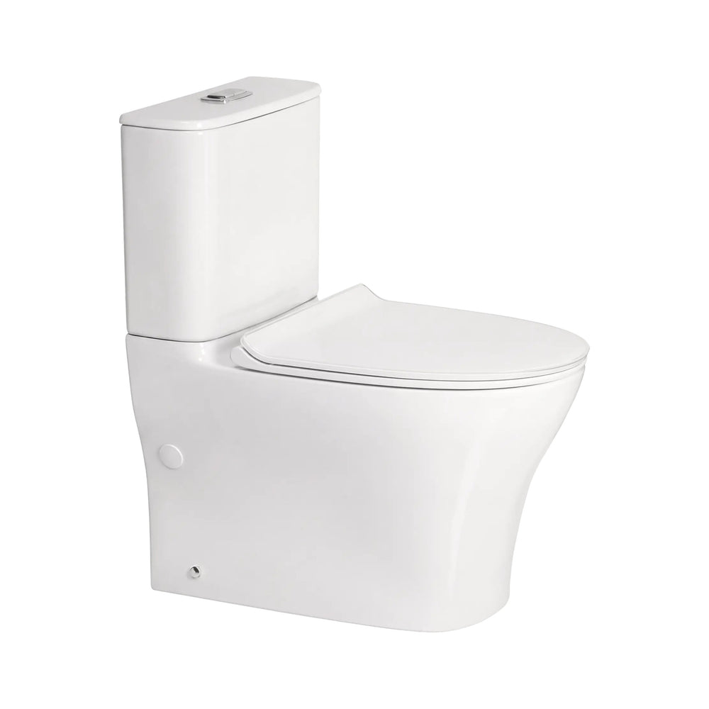 AMERICAN STANDARD SIGNATURE HYGIENE RIM CLOSE COUPLED BACK-TO-WALL TOILET SUITE BOTTOM INLET WITH CRYSTASLEEK SEAT WHITE
