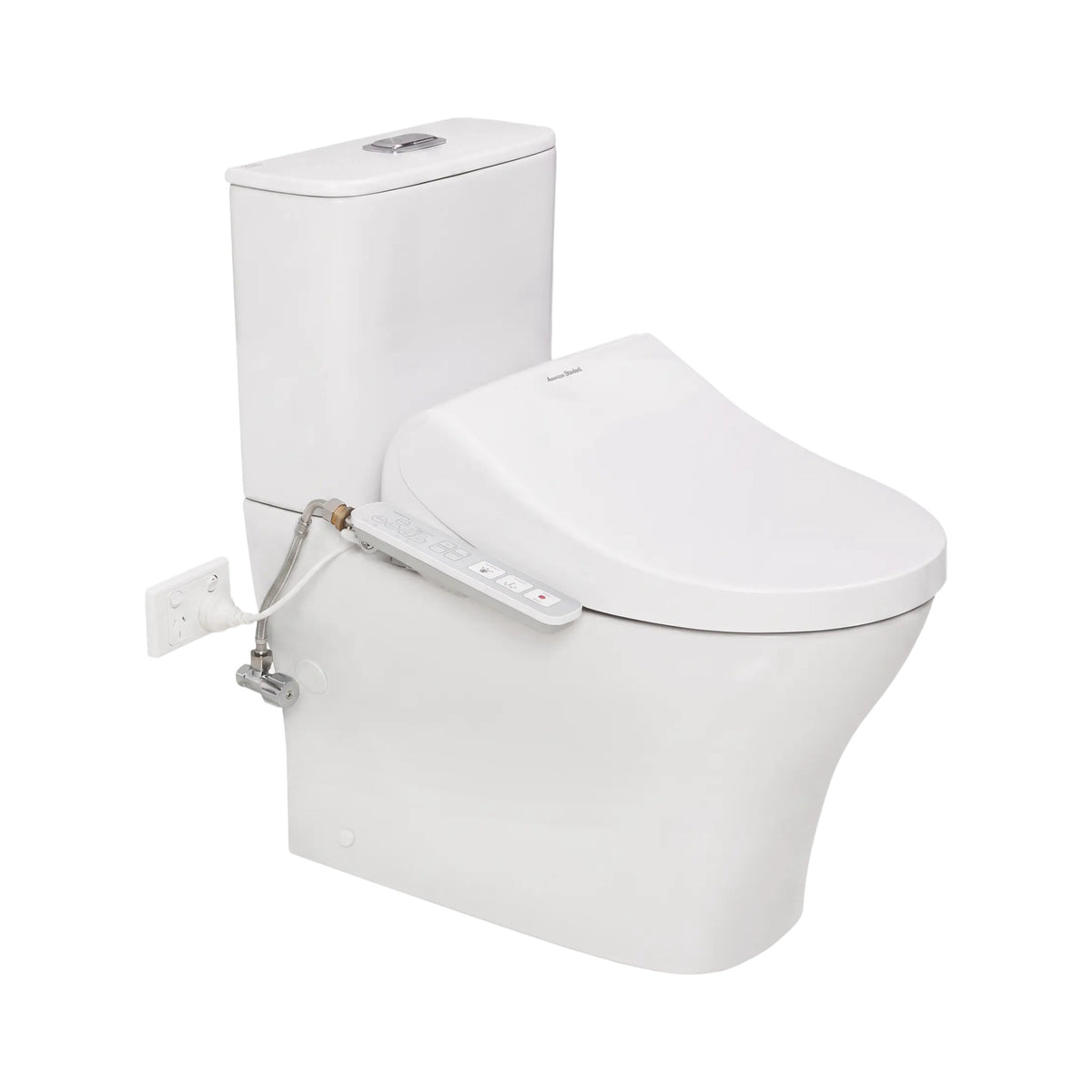 AMERICAN STANDARD SIGNATURE HYGIENE RIM CLOSE COUPLED BACK-TO-WALL SMART TOILET SUITE BACK INLET WITH SPALET E-BIDET SEAT WHITE
