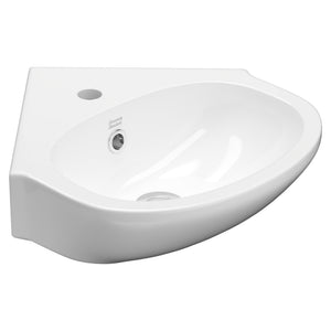 AMERICAN STANDARD STUDIO CORNER WALL BASIN OVERFLOW WHITE 450MM
