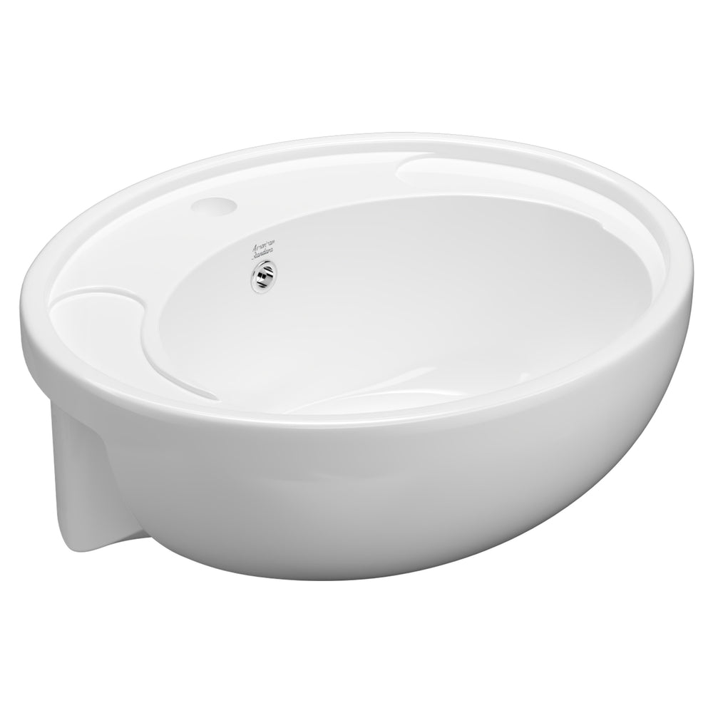 AMERICAN STANDARD STUDIO SEMI RECESSED BASIN OVERFLOW WHITE 500MM